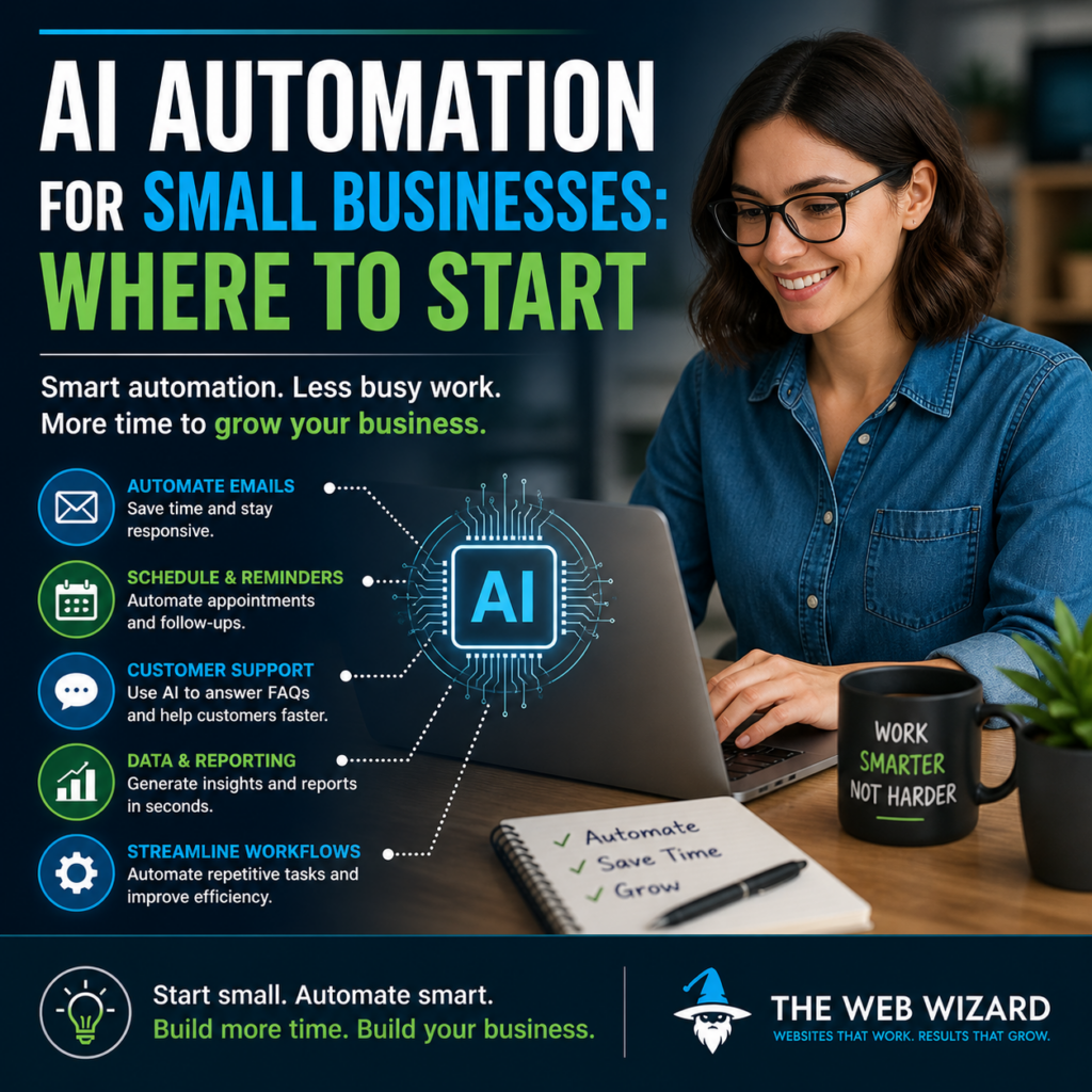 An image for a blog titled AI Automation for Small Businesses Where to Start