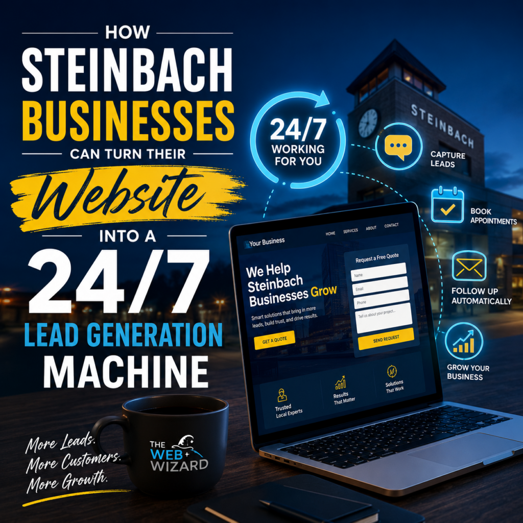 An image for a blog titled How Steinbach Businesses Can Turn Their Website Into a 247 Lead Generation Machine