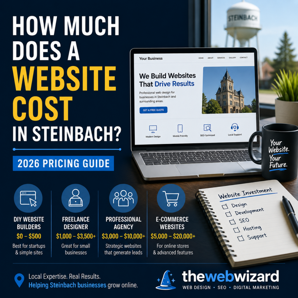An image for a blog titled How Much Does a Website Cost in Steinbach